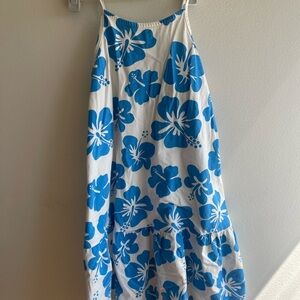 Zara Blue and White Halter Sundress Resort Wear
